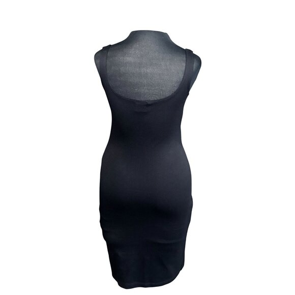 Black Sleeveless Bodycon Midi Dress By Moda Intl - Picture 3 of 8